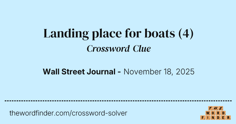 Landing place for boats crossword clue image