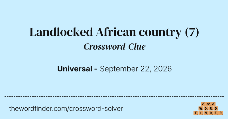 Landlocked African country crossword clue image