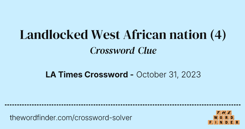 Landlocked West African nation crossword clue image
