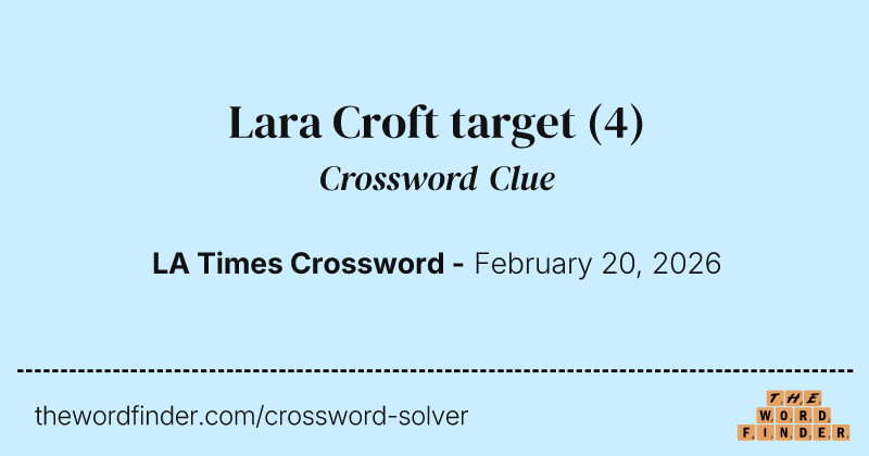 Lara Croft target crossword clue image