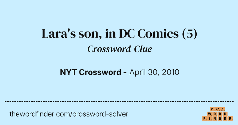 Lara's son, in DC Comics crossword clue image