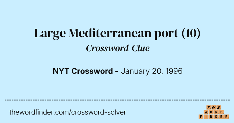 Large Mediterranean port crossword clue image