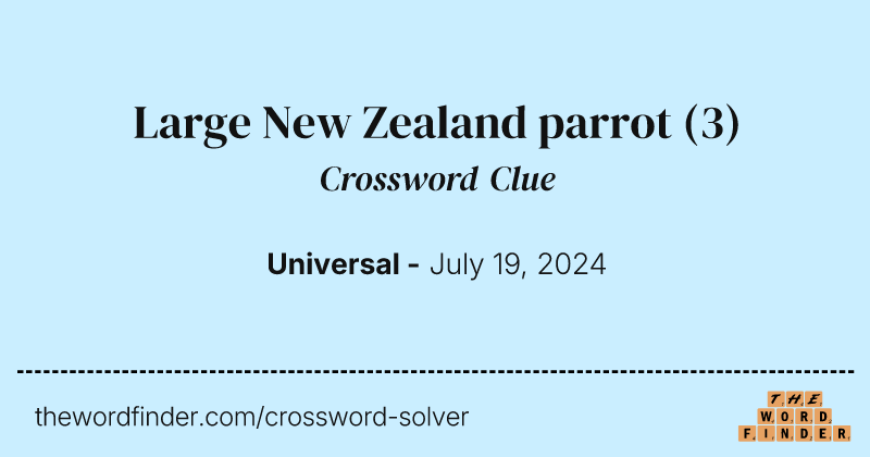 Large New Zealand parrot crossword clue image