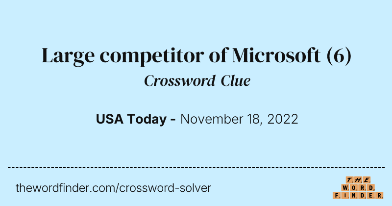 Large competitor of Microsoft crossword clue image