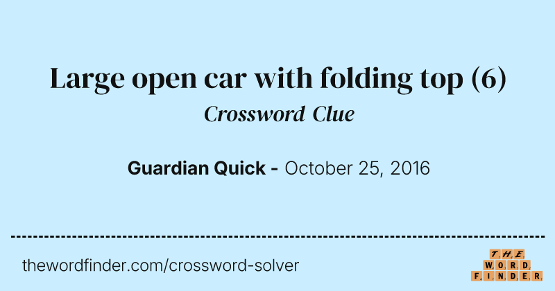 Large open car with folding top crossword clue image