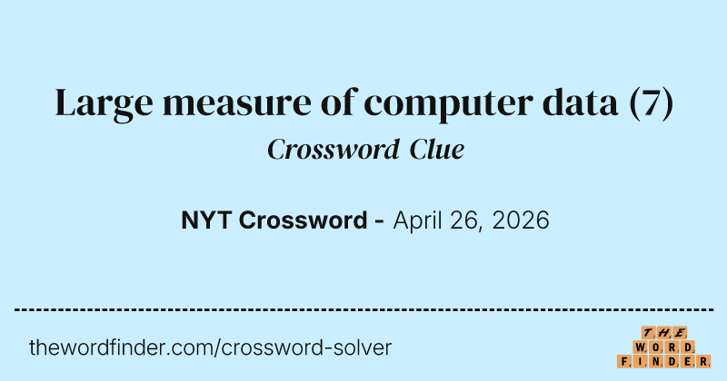 Large measure of computer data crossword clue image