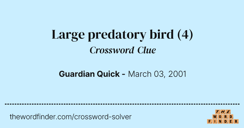 Large predatory bird crossword clue image