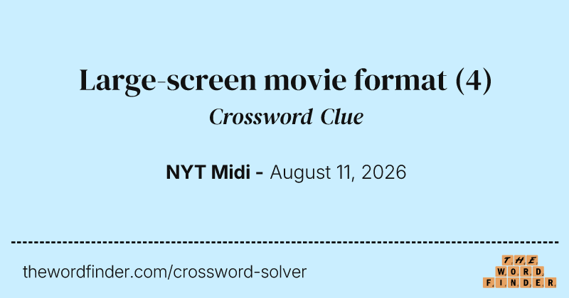 Large-screen movie format crossword clue image