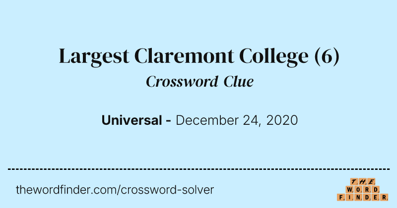 Largest Claremont College crossword clue image