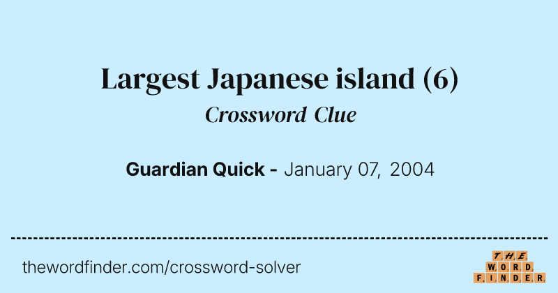 Largest Japanese island crossword clue image