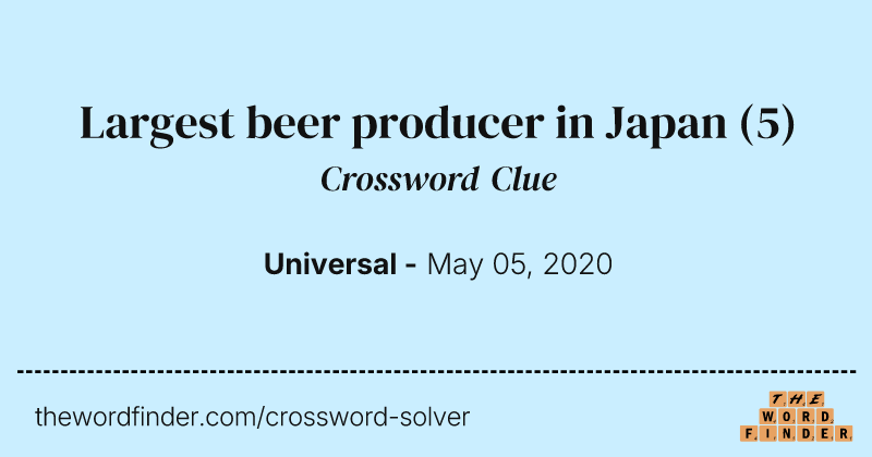 Largest beer producer in Japan crossword clue image