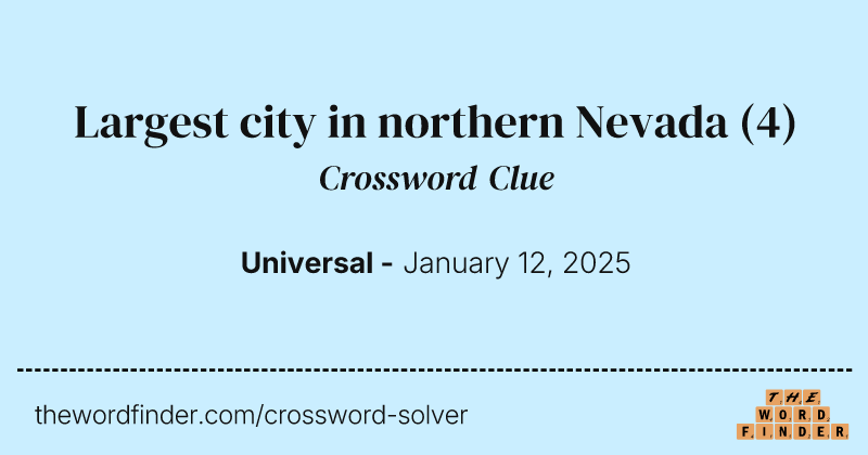 Largest city in northern Nevada crossword clue image