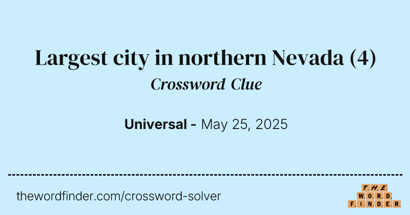 Largest city in northern Nevada crossword clue image