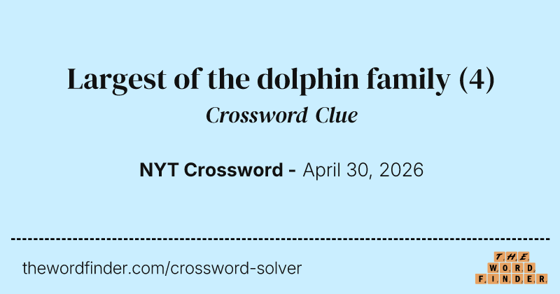 Largest of the dolphin family crossword clue image