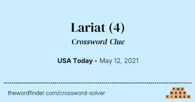 Lariat crossword clue image