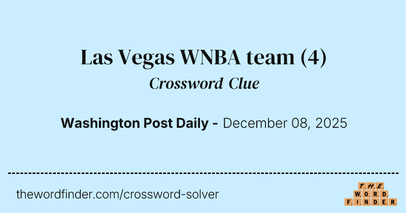Las Vegas WNBA team crossword clue image