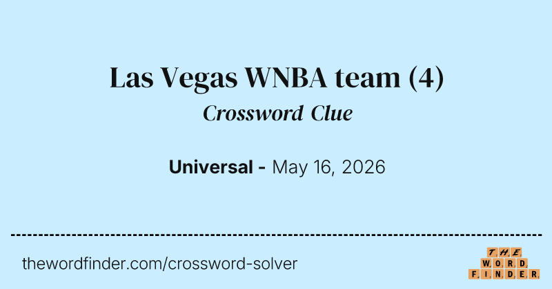 Las Vegas WNBA team crossword clue image