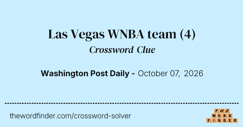 Las Vegas WNBA team crossword clue image