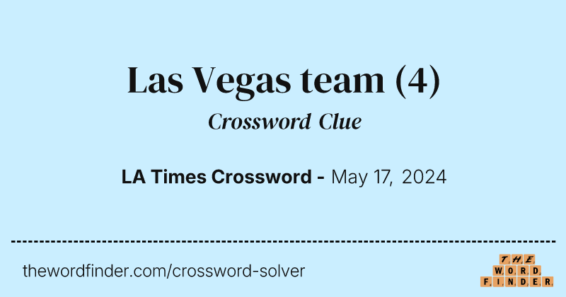 Las Vegas team crossword clue image