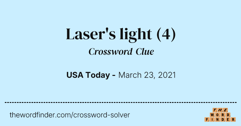 Laser's light crossword clue image