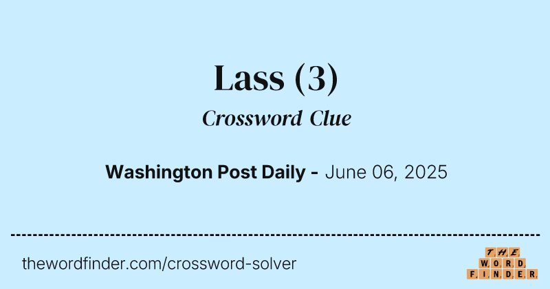 Lass crossword clue image