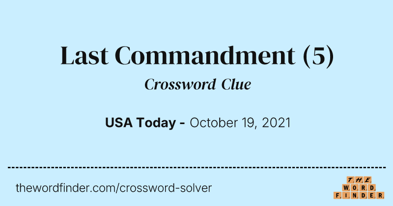 Last Commandment crossword clue image