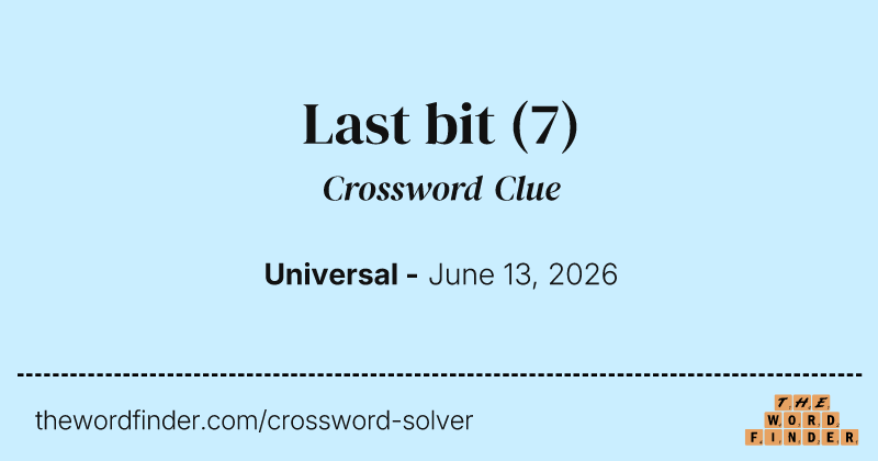 Last bit crossword clue image