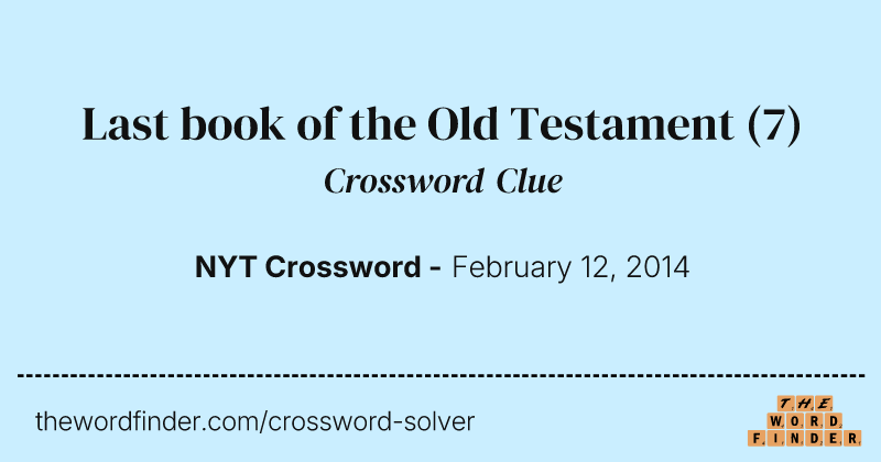 Last book of the Old Testament crossword clue image