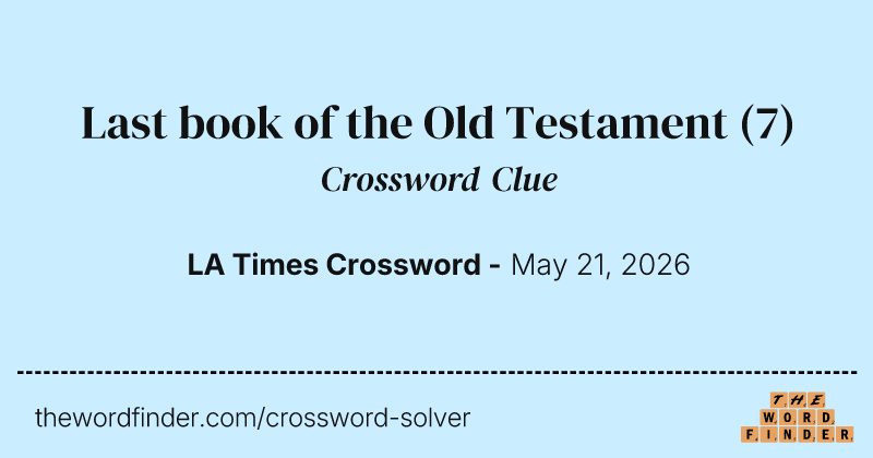 Last book of the Old Testament crossword clue image