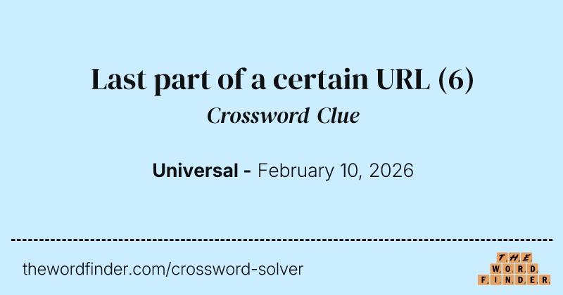 Last part of a certain URL crossword clue image