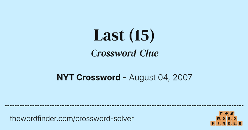 Last crossword clue image