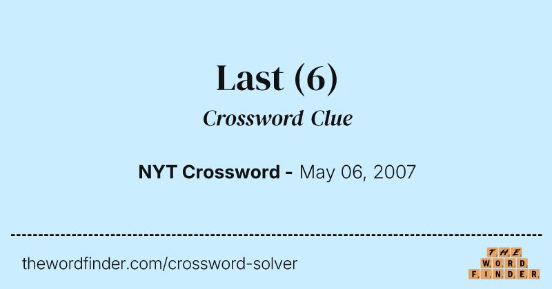 Last crossword clue image