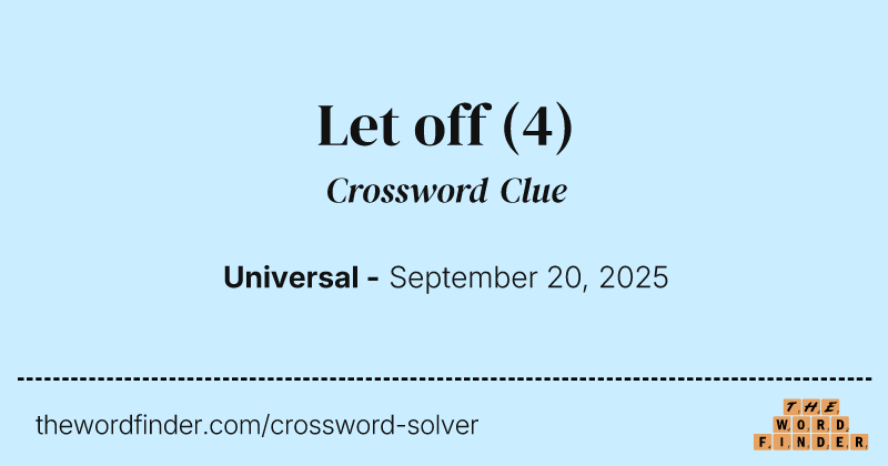 Let off crossword clue image