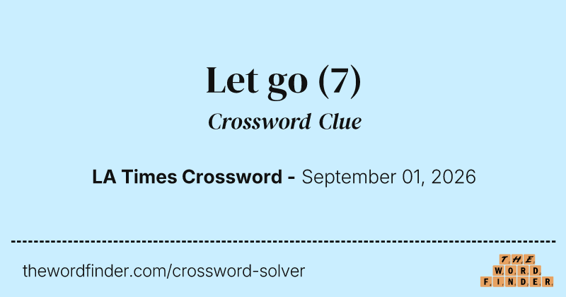 Let go crossword clue image