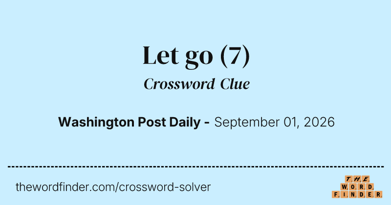 Let go crossword clue image