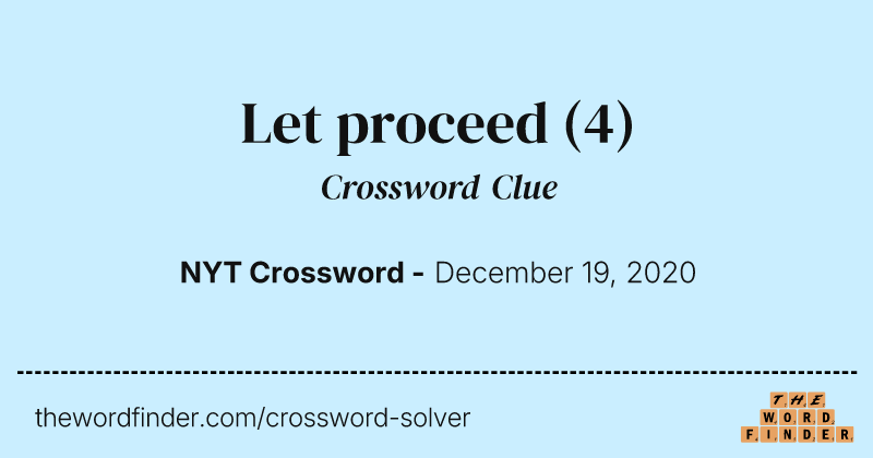 Let proceed crossword clue image