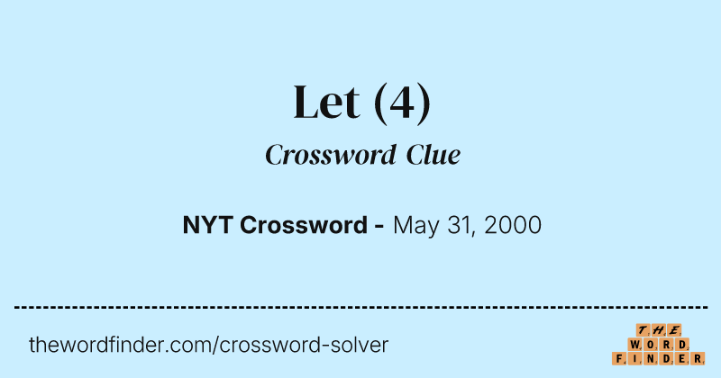 Let crossword clue image