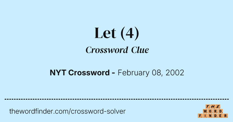 Let crossword clue image