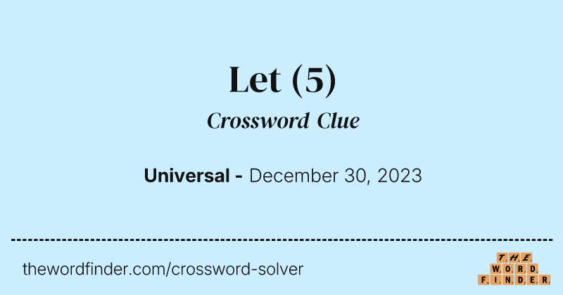 Let crossword clue image