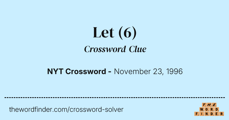 Let crossword clue image