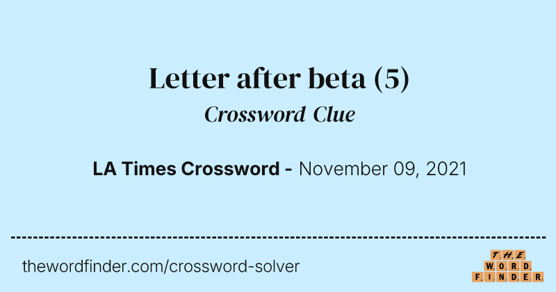 Letter after beta crossword clue image