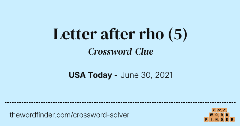 Letter after rho crossword clue image