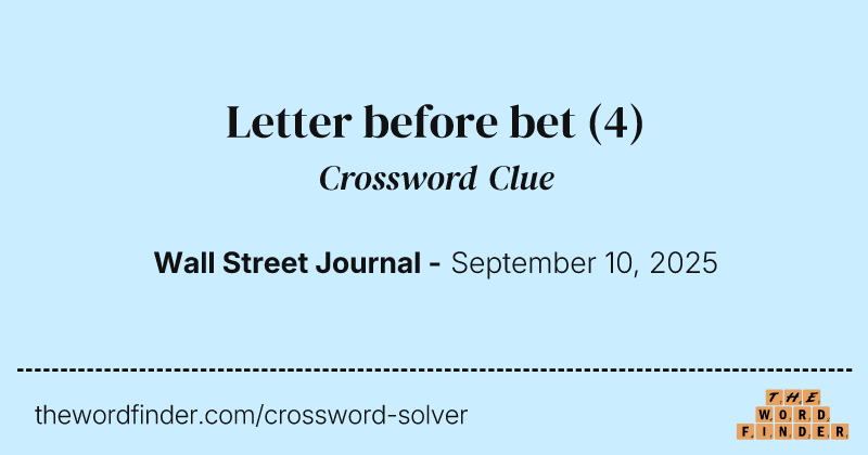 Letter before bet crossword clue image
