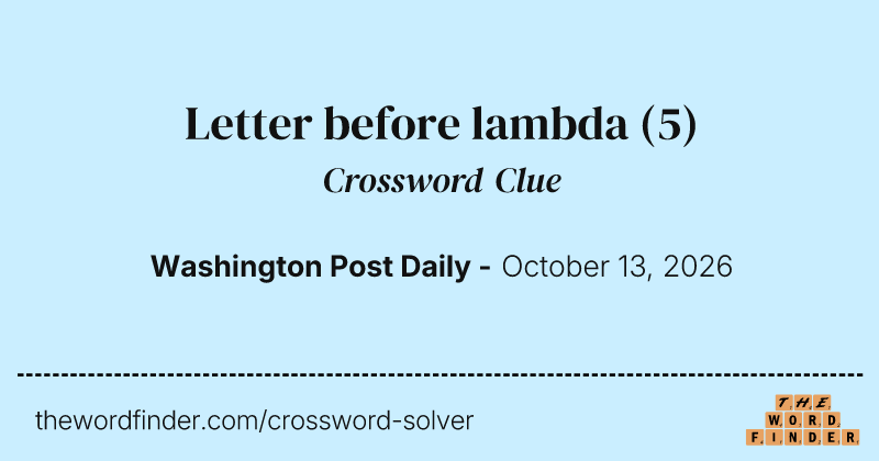 Letter before lambda crossword clue image