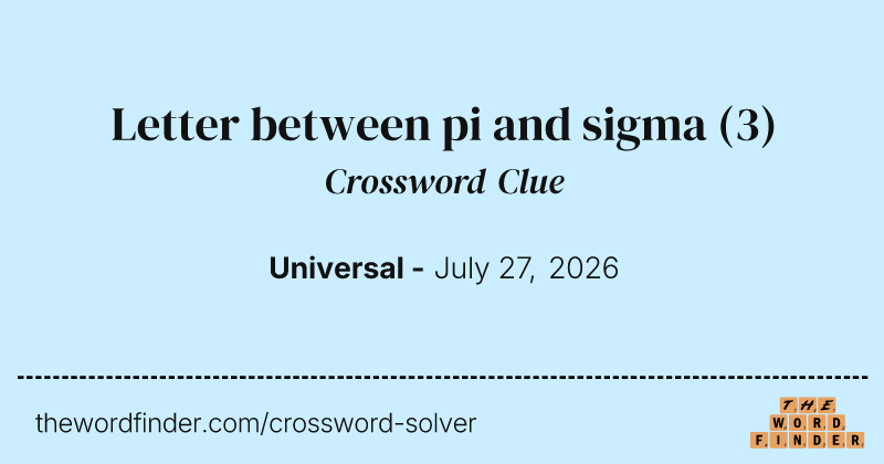 Letter between pi and sigma crossword clue image