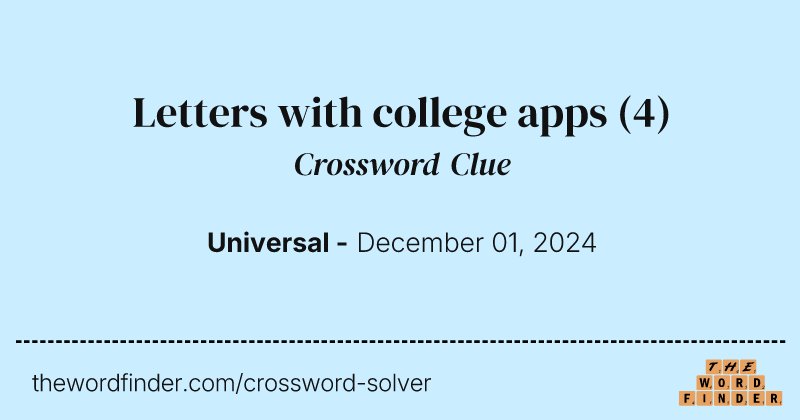 Letters with college apps crossword clue image