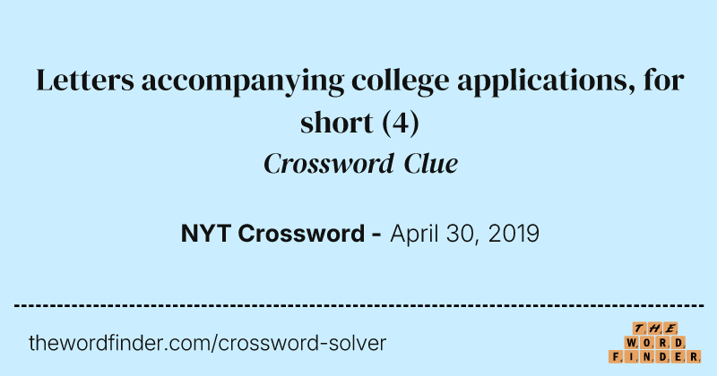 Letters accompanying college applications, for short crossword clue image