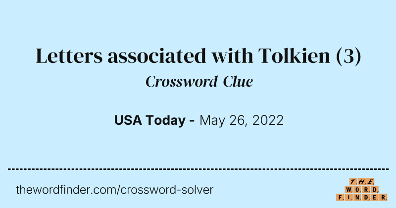 Letters associated with Tolkien crossword clue image