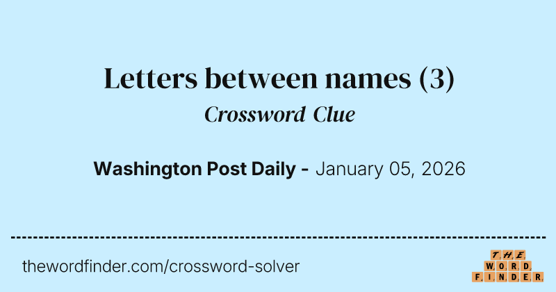 Letters between names crossword clue image