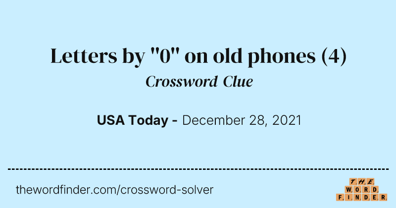 Letters by ''0'' on old phones crossword clue image